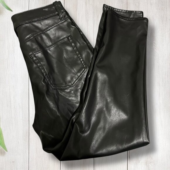 Bundle Set H&M Size8 |$150 NWOT Orange Striped Pullover+Black Faux Leather Pants - Picture 13 of 16